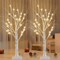 2-Pack 2FT Lighted Birch Tree with Timer for Christmas Decorations, Artificial Tree Christmas Decor Birch Tree with 48 LED Warm White Lights, Tabletop Centerpiece